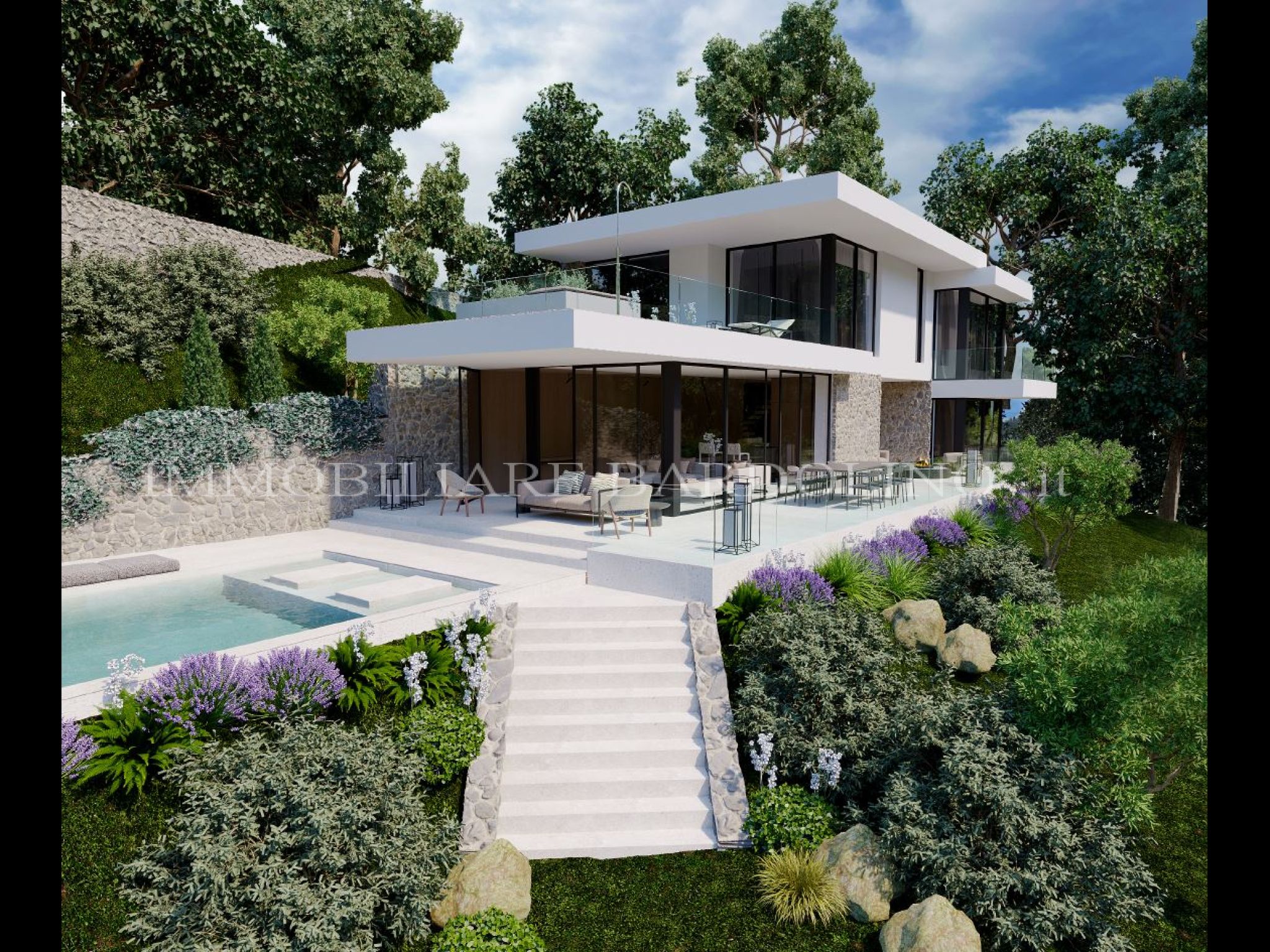 Villa con Piscina e Vista Lago